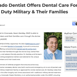 Coronado Dentist Offers Dental Care For Active Duty Military & Their Families